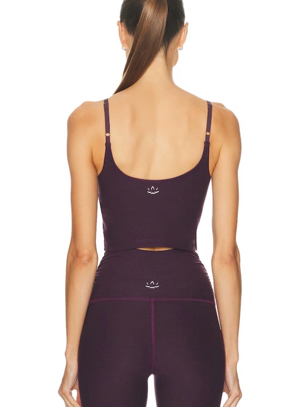 NWT Beyond Yoga Set: Raise The Barre Tank & Midi Legging Eggplant Purple Heather - Picture 4 of 10